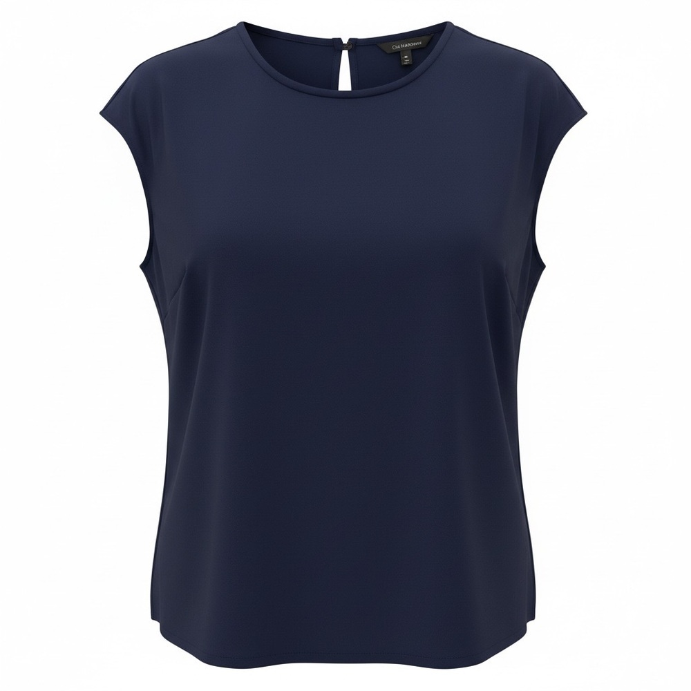 Piazza Sempione NWT navy blue keyhole back top, size 50, size 18